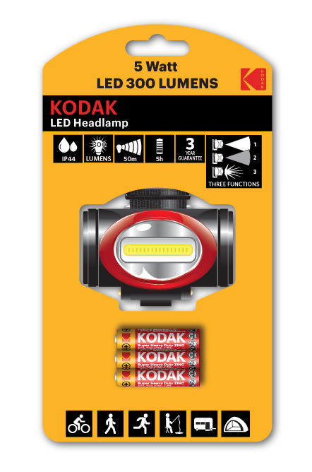 KODAK LED Headlamp 300lm incl. 3x AAA BL1