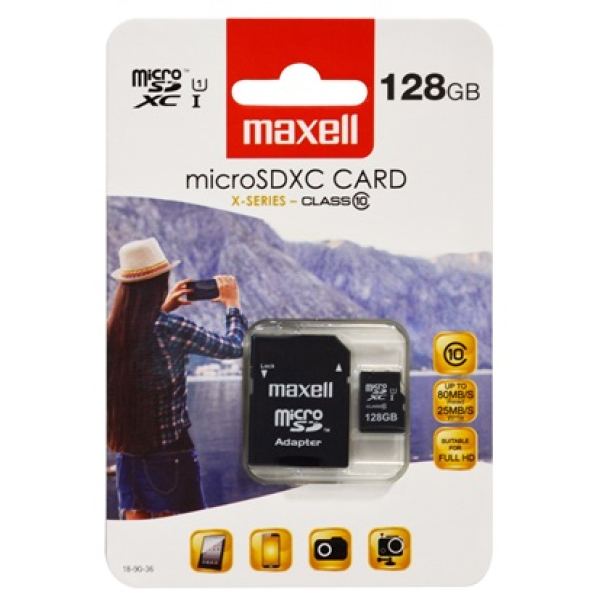 MAXELL Micro SD Class 10 + Adapter 3.0 128GB