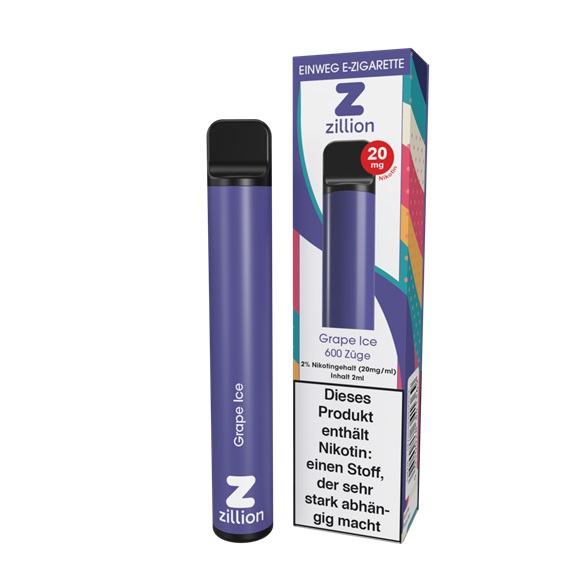 ZILLION Einweg E-Zigarette Grape Ice 20 mg