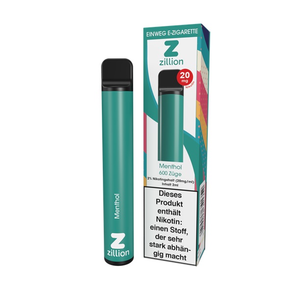 ZILLION Einweg E-Zigarette Menthol 20 mg