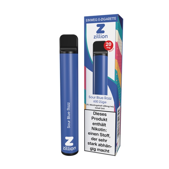 ZILLION Einweg E-Zigarette Sour Blue Razz 20 mg