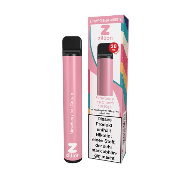 ZILLION Einweg E-Zigarette Strawberry Ice Cream 20 mg