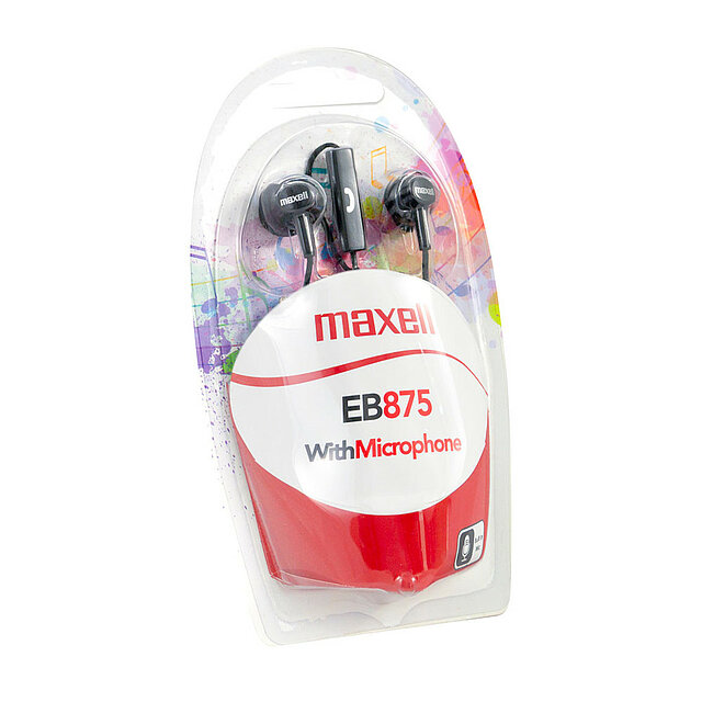 MAXELL Earphones EB875 + Mic Black
