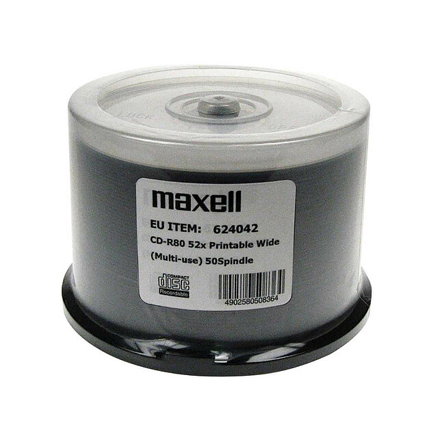 MAXELL 624042 CD-R 52xSpeed 700MB Printable 50-Spindle