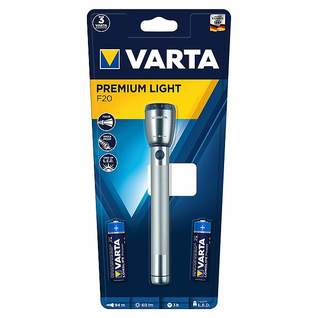 VARTA 17635 Premium Light F20 incl. 2x AA BL1