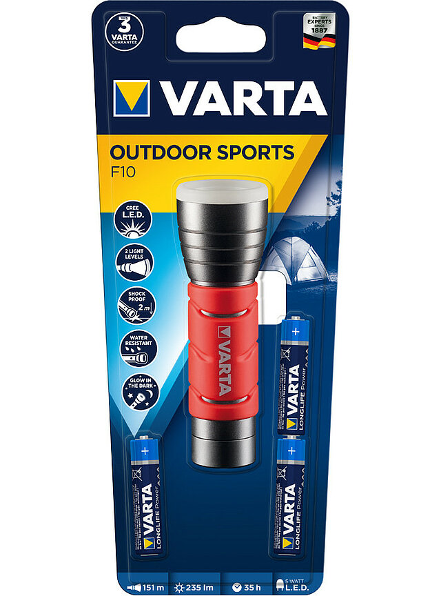 VARTA 17627 Outdoor Sports F10 incl. 3x AAA BL1