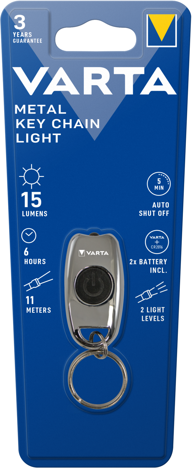 VARTA 16603 Metal Key Chain Light incl. 2x CR2016 BL1