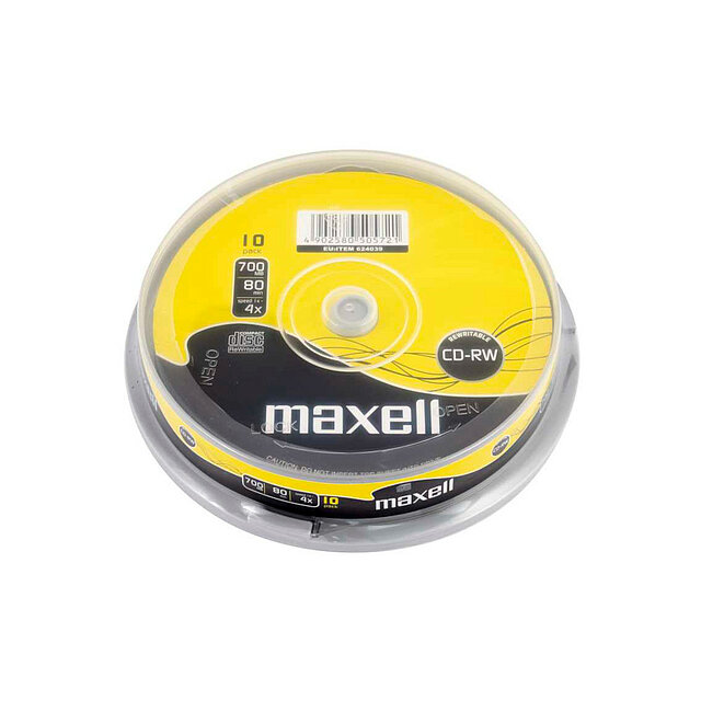 MAXELL 624039 CD-RW 4xSpeed 700MB 10-Spindle