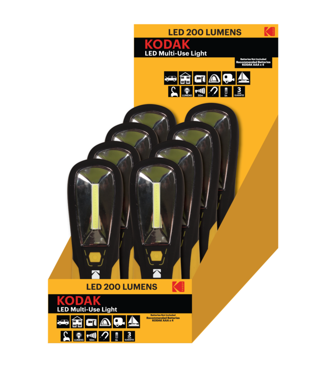 KODAK LED 3W Multi-Use 200lm incl. 4xAA 8-Pack-Display