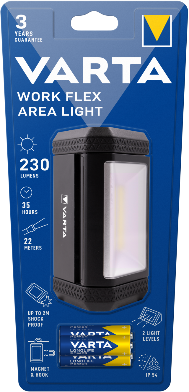 VARTA 17648 Work Flex Area Light incl. 3x AA BL1