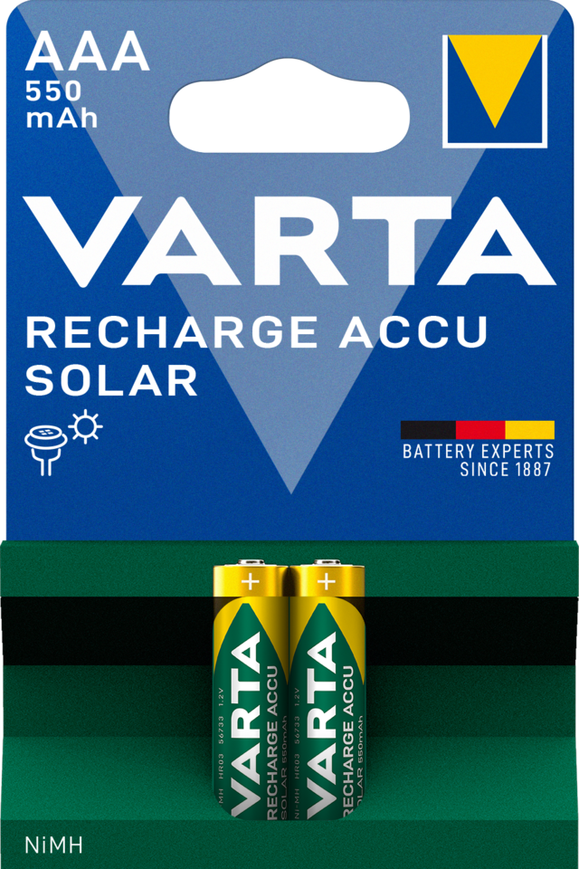 VARTA 56733 Solar Ready2Use AAA 550mAh BL2
